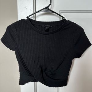 Forever21 Black Cropped Tee